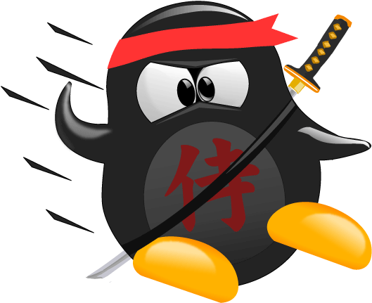 Tux Ninja - Nmon Clipart (595x842), Png Download