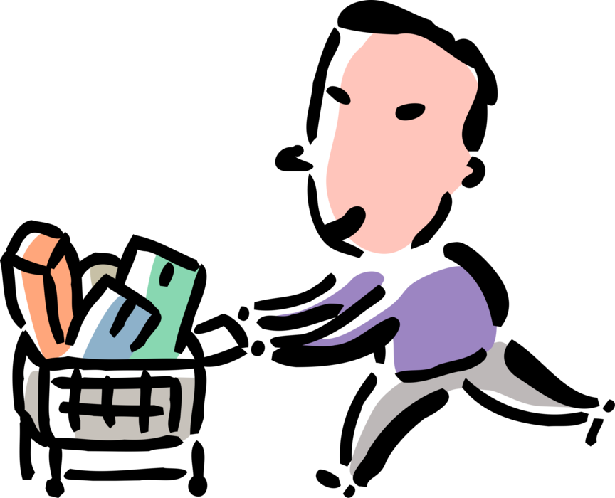 Buy Vector Person Shopping - Shopping Clipart (864x700), Png Download