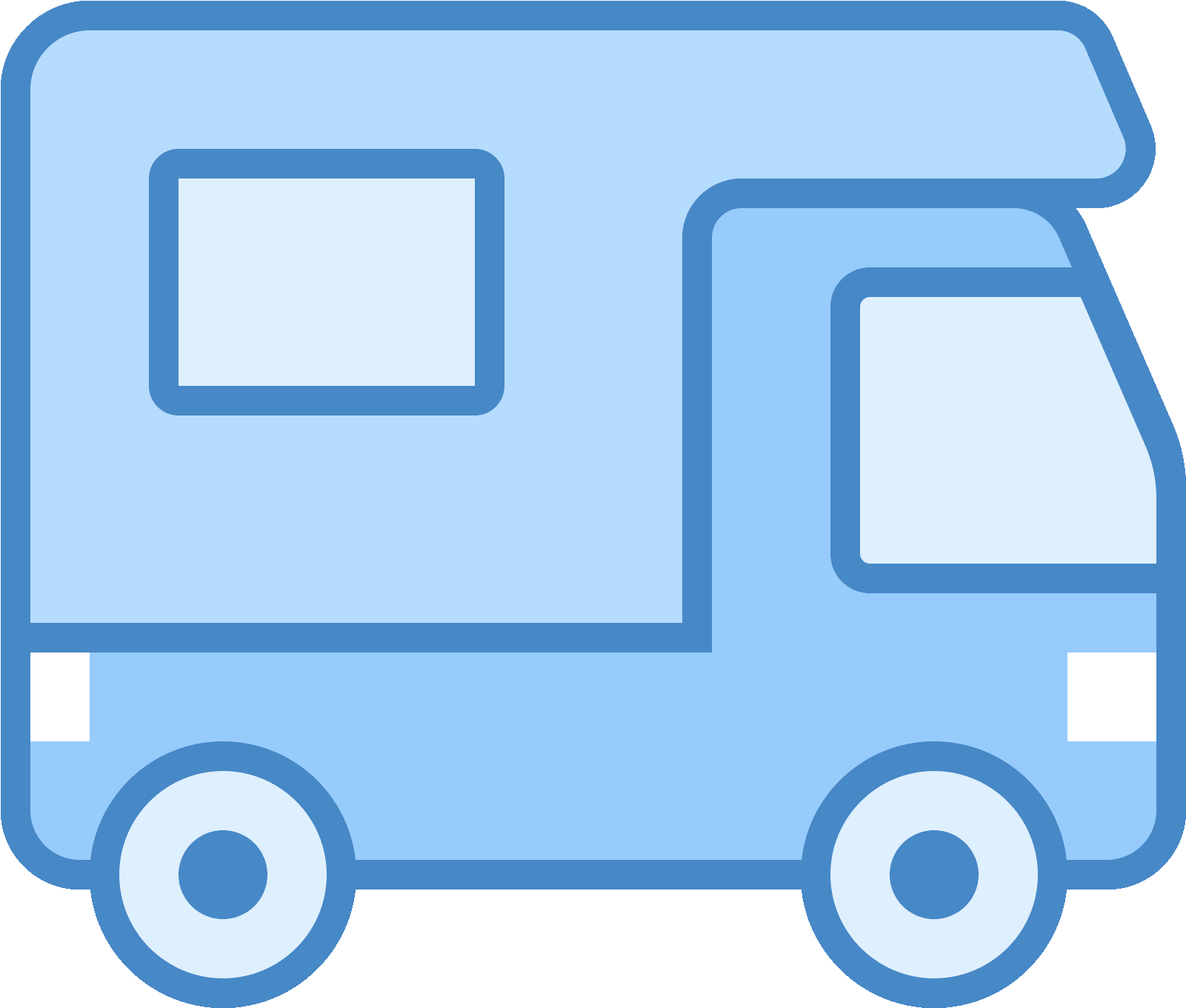 The Icon Is A Very Simplified Depiction Of An Rv Camper - Icon Clipart (1600x1600), Png Download