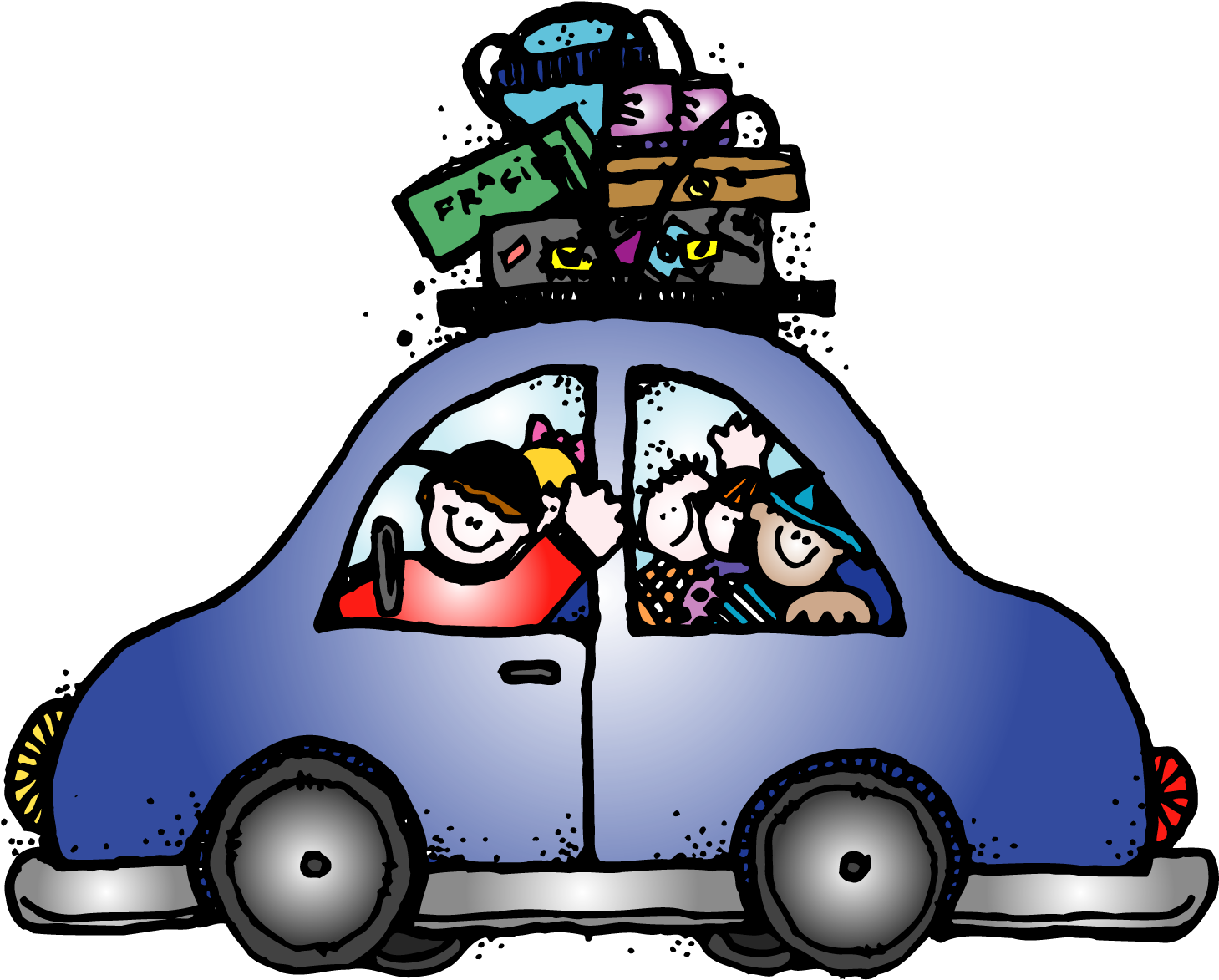 Golden Graham Cereal - Road Trip Car Clipart - Png Download (1500x1239), Png Download