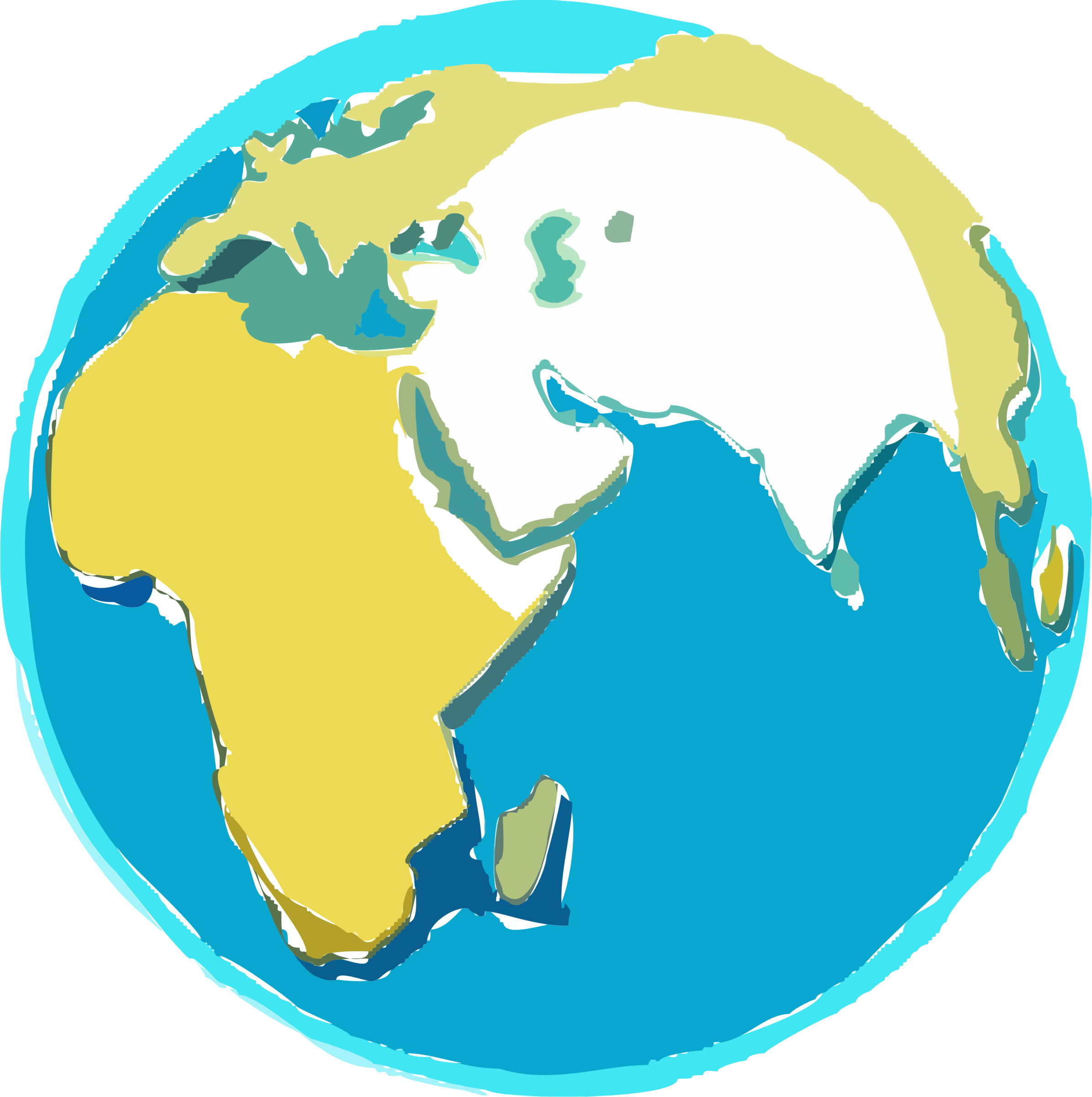 Earth Clipart Free - Globe Sketch - Png Download (2391x2400), Png Download