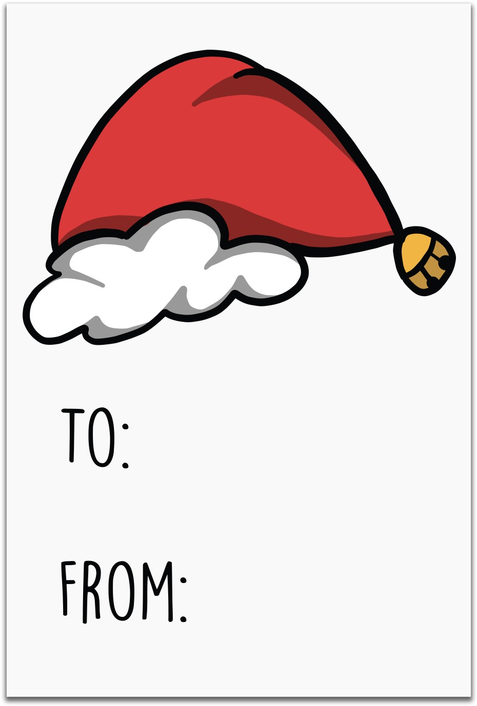 Gt011 Santa Hat Gift Tags - Santa Hat Gift Tag Clipart (1059x1562), Png Download