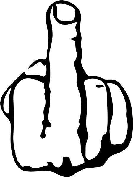 Middle Finger Sticker - Middle Finger Pumpkin Carving Clipart (600x600), Png Download