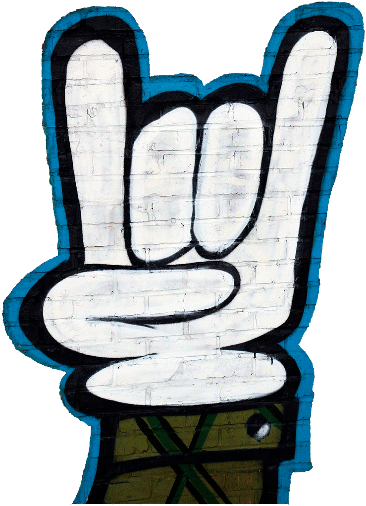 Graffiti,hand Cornuta,horns,horned Hand - Pichação Png Clipart (853x1280), Png Download