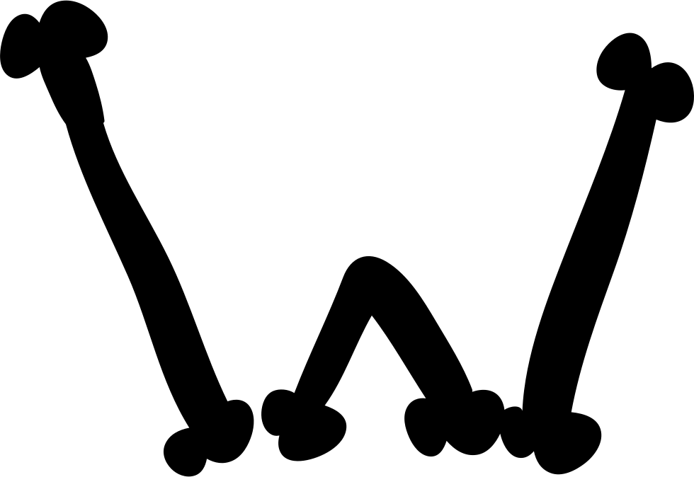 Letter W Of Bones Halloween Filled Typography Comments - Letter Clipart (980x674), Png Download