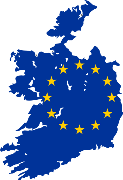 Map Of Ireland With Eu Flag - Map Of Ireland Eu Clipart (800x600), Png Download