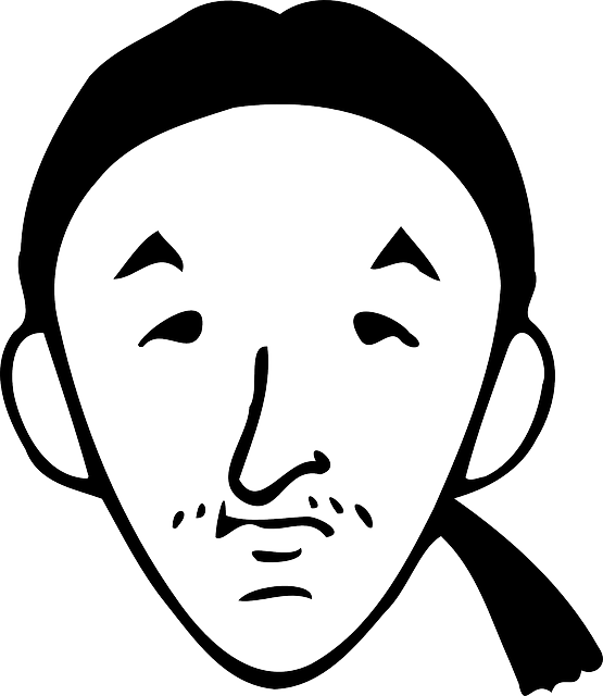 Black Simple Man White Cartoon Style Hair Pony Man With