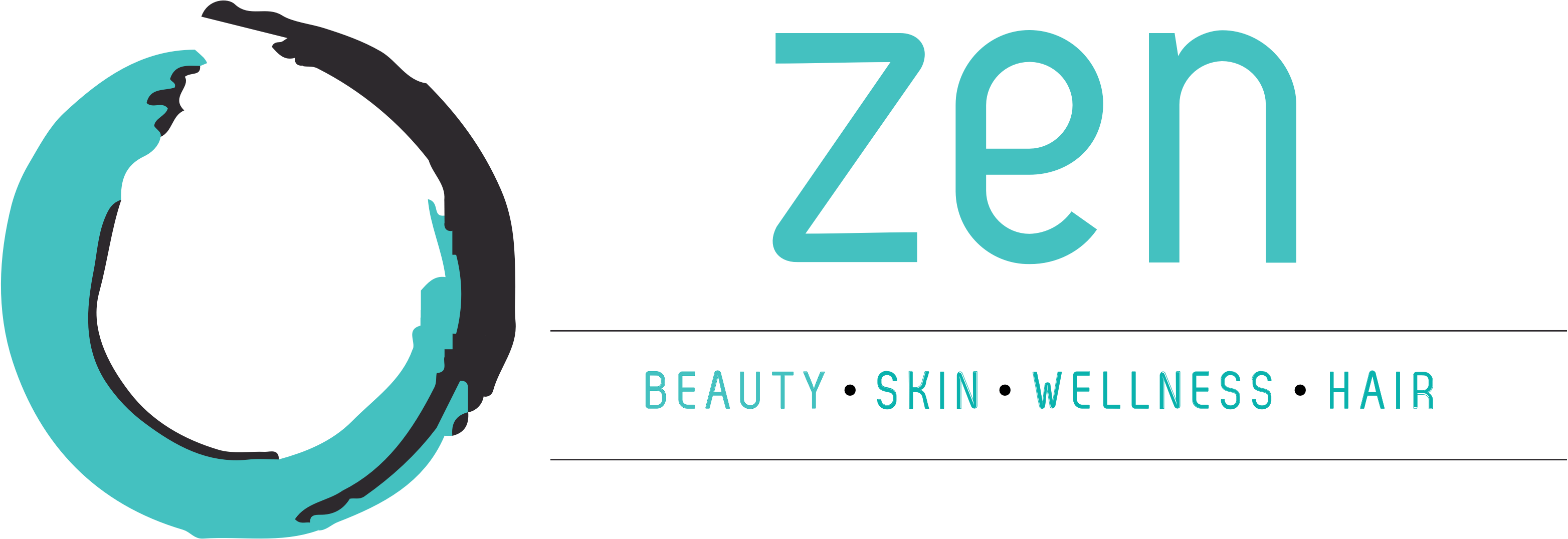 Zen Day Spa Brand Logo - Graphic Design Clipart (3128x1076), Png Download
