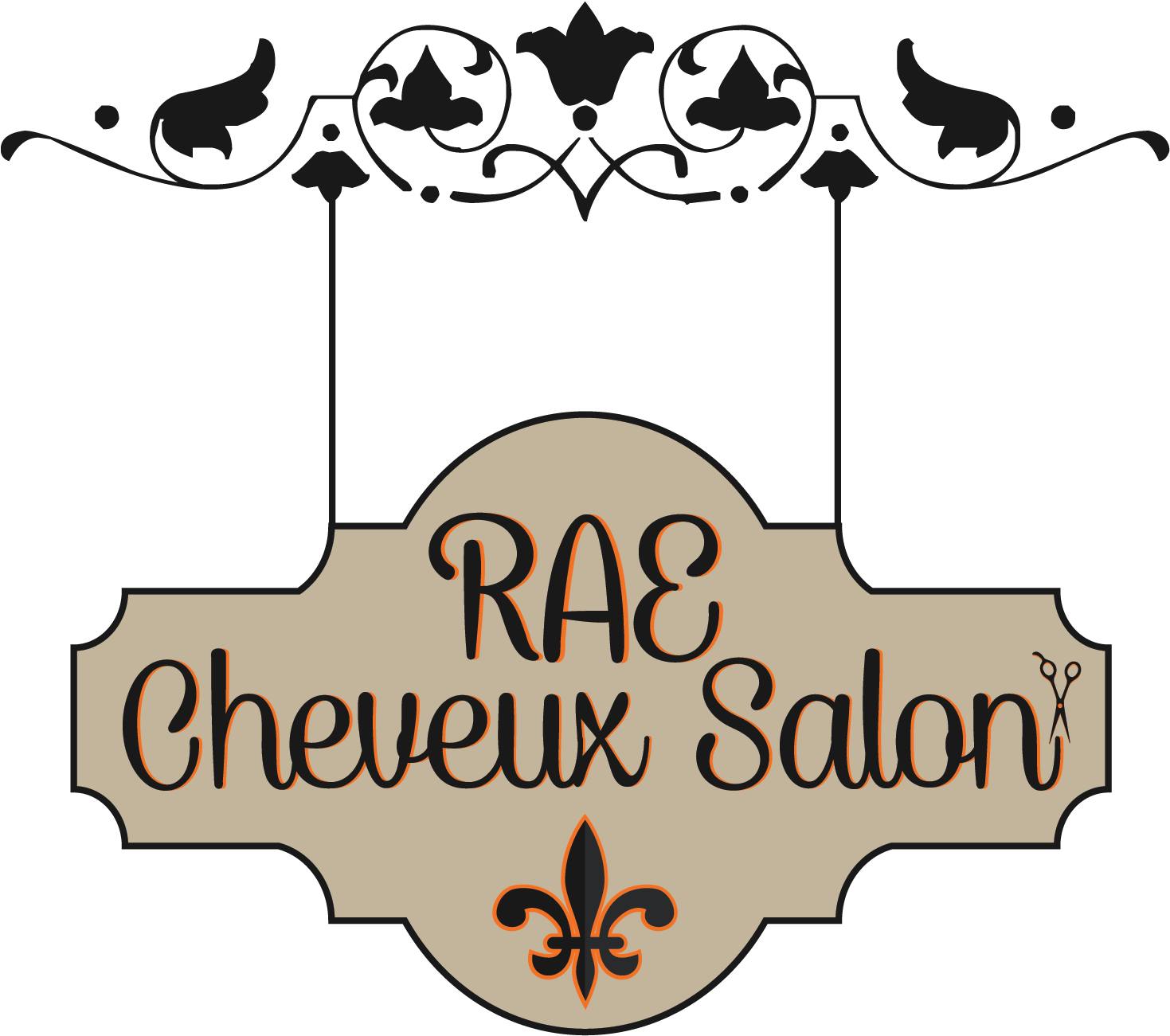 Logo Design By Sally For Rae Cheveux Salon - Illustration Clipart (1500x1500), Png Download