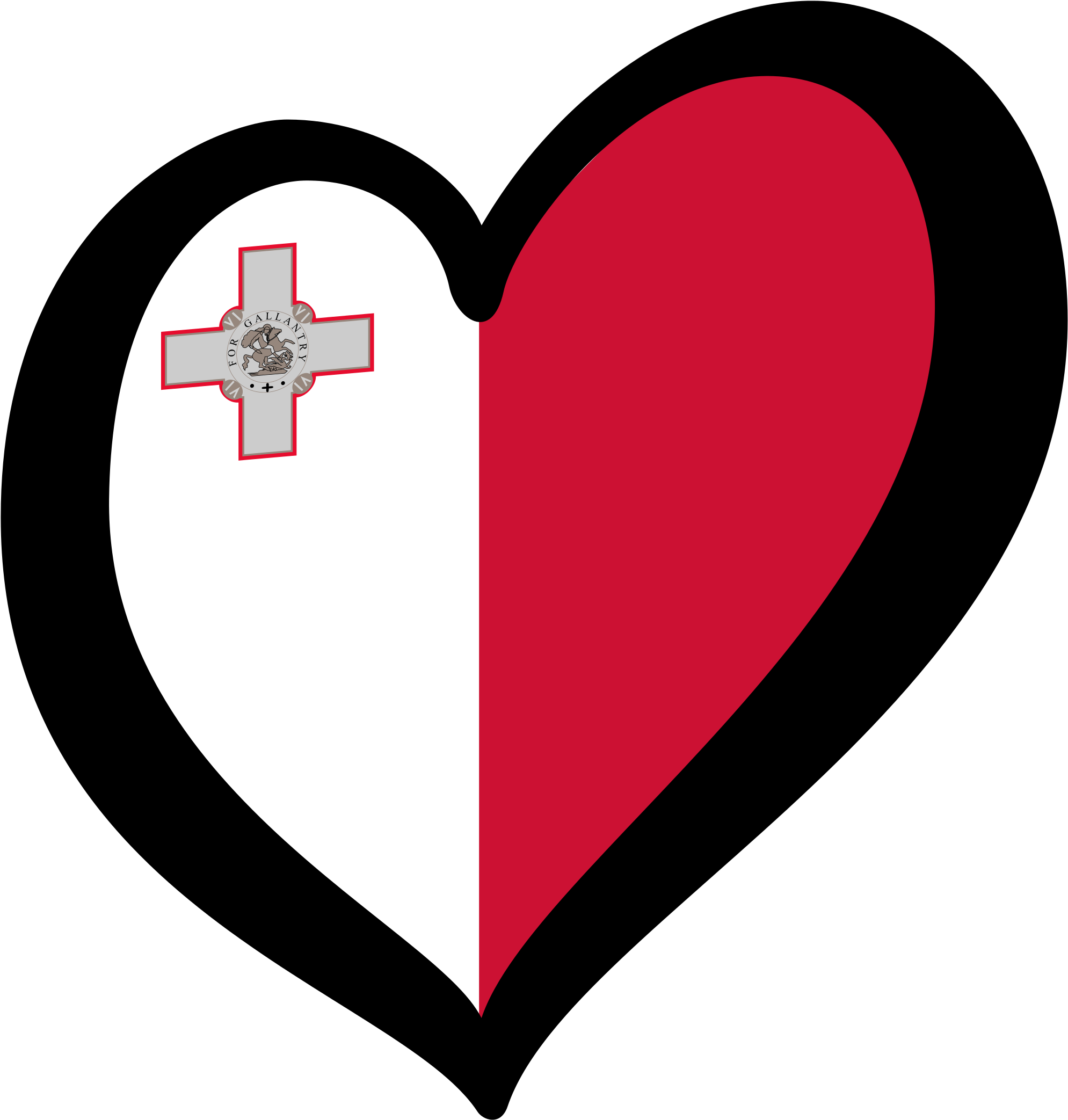 Malta - Malta Eurovision Heart Clipart (2000x2101), Png Download
