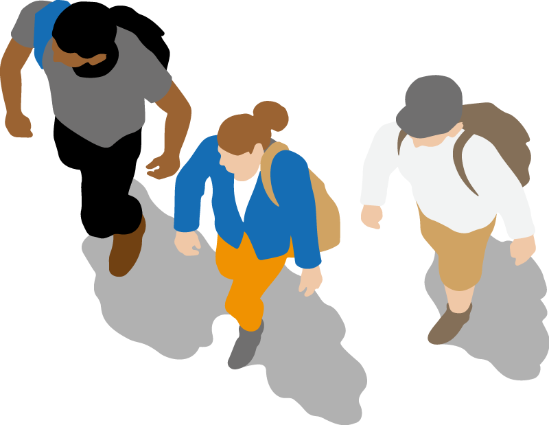 Walking People - People Walking Png Cartoon Clipart (800x619), Png Download