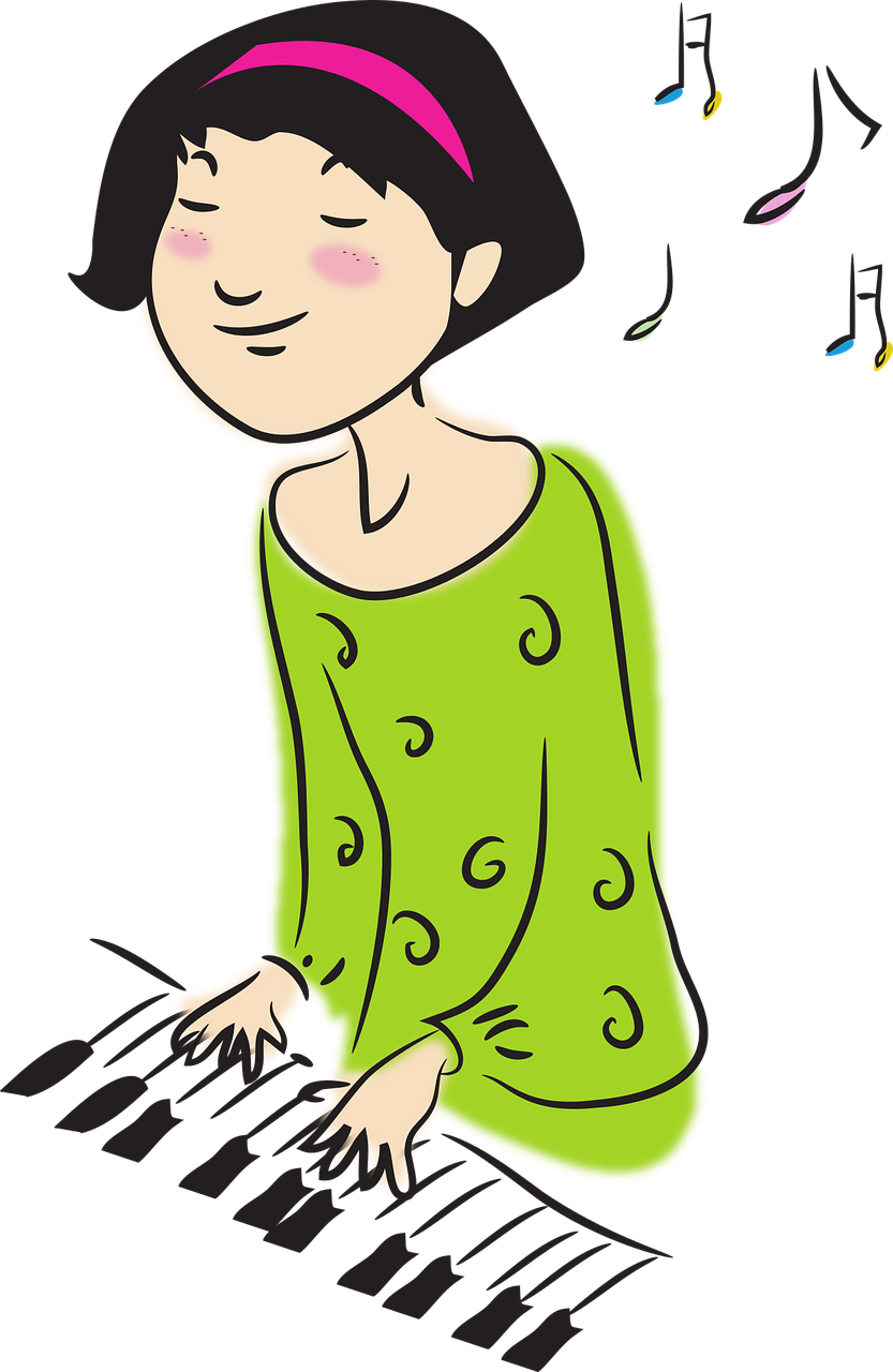 How Did I Learn To Play The Piano Did I Have To Wait - Playing An Instrument Cartoon Clipart (833x1280), Png Download