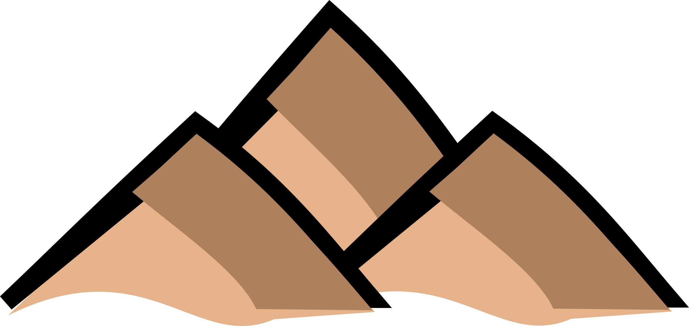 Small Map Mountains Clipart - Symbol Of Mountain In Map - Png Download (2400x1137), Png Download