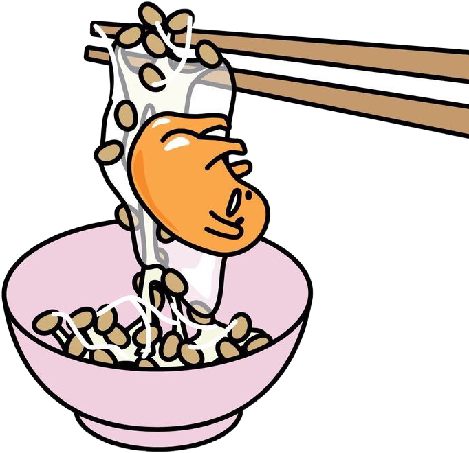 Gudetama Natto Chopsticks Bowl Freetoedit - Gautama Egg Clipart (682x660), Png Download
