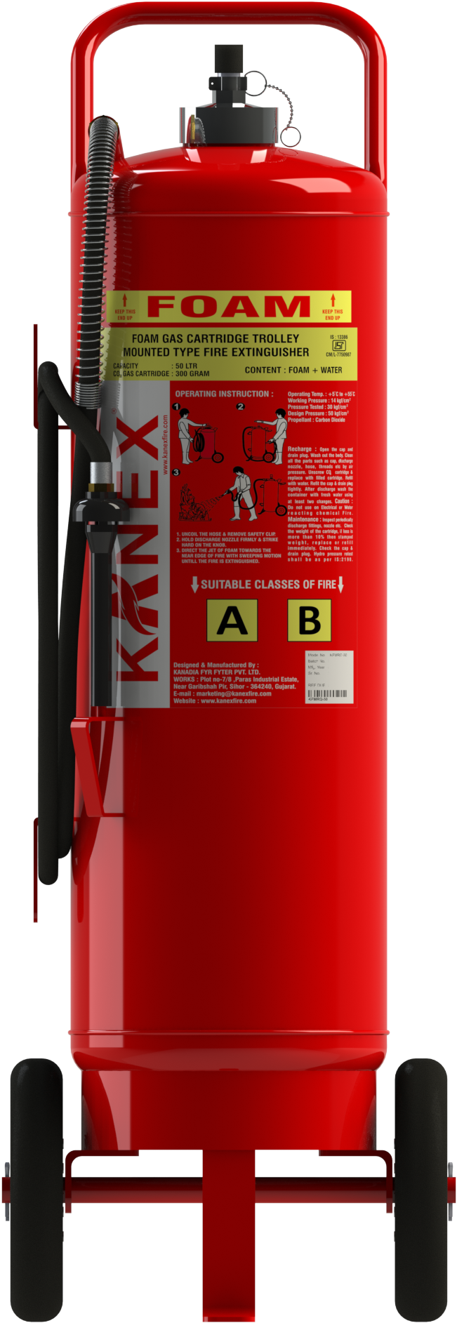 Foam Type Fire Extinguisher Png Clipart (810x2160), Png Download