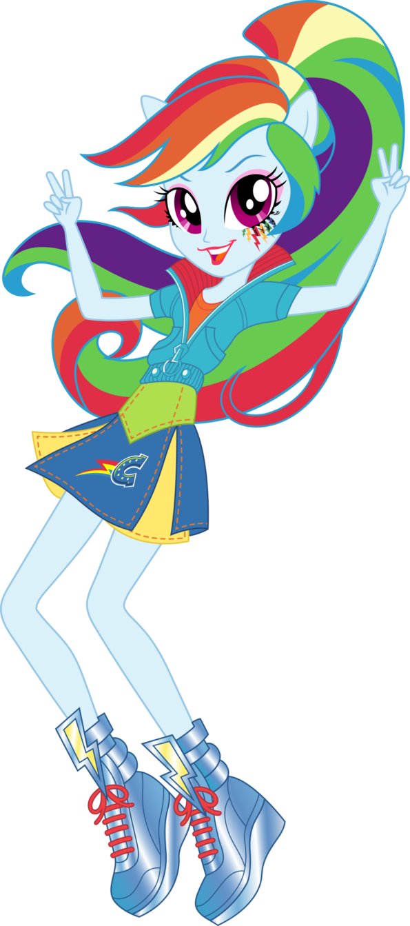 Image Of School Spirit Clip Art Medium Size - Friendship Games Rainbow Dash School Spirit - Png Download (595x1343), Png Download