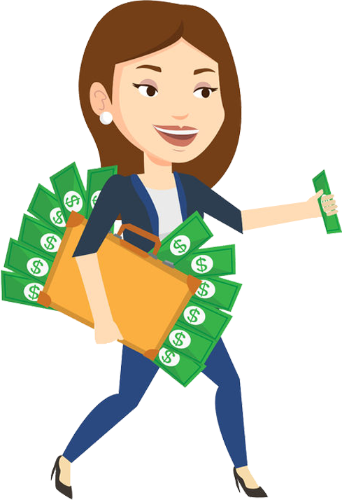 Property Tax Update - Business Woman Cartoon Running Clipart (489x714), Png Download