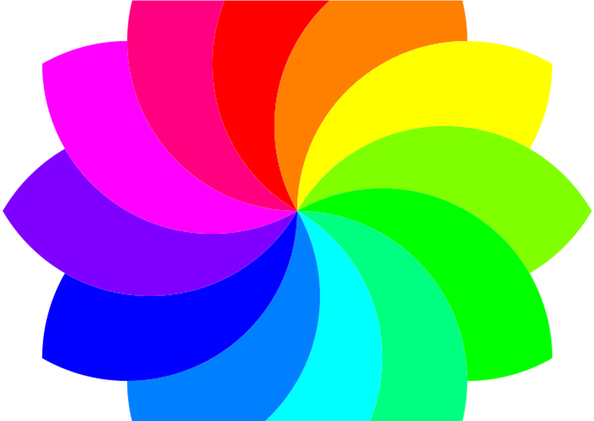Rainbow Flower Clip Art Download - Petal - Png Download (1368x855), Png Download