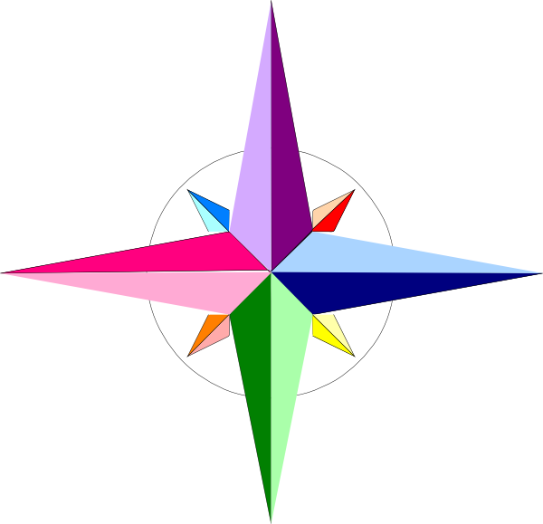 Colored Compass Clipart (600x579), Png Download
