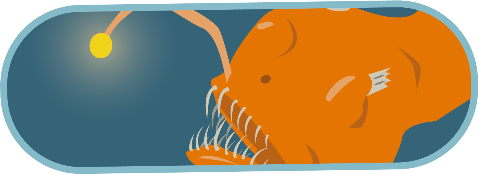 Where The Anglerfish Lure Prey With Their Bioluminescent - Illustration Clipart (1845x690), Png Download