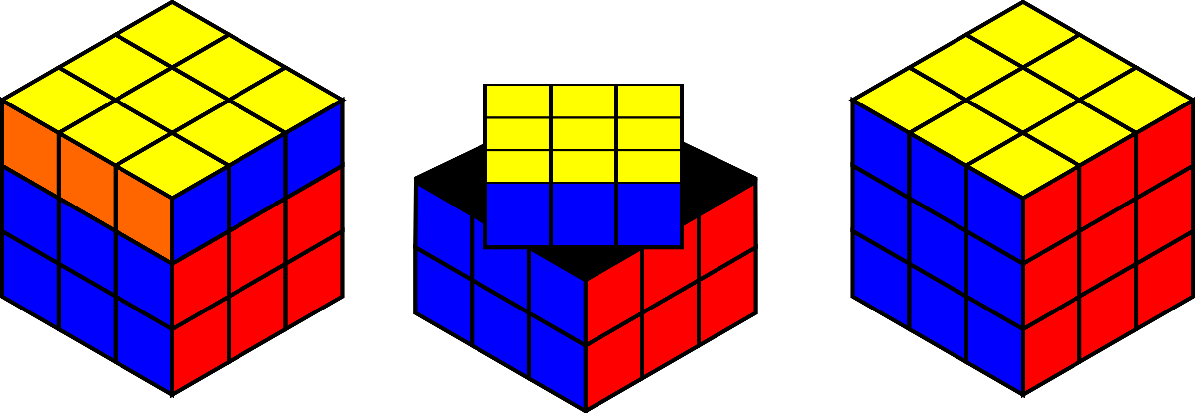 Big Image - Animated Rubik's Cube Solved Clipart (2400x830), Png Download