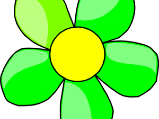 Flowers Clipart Green - Light Blue Clipart Flower - Png Download (640x480), Png Download