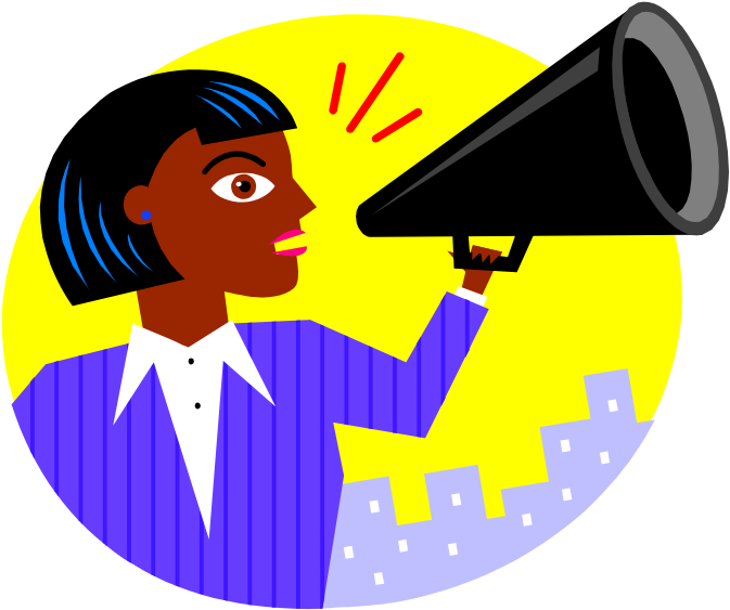 Warn - - Proclamation Antonym Clipart (701x595), Png Download