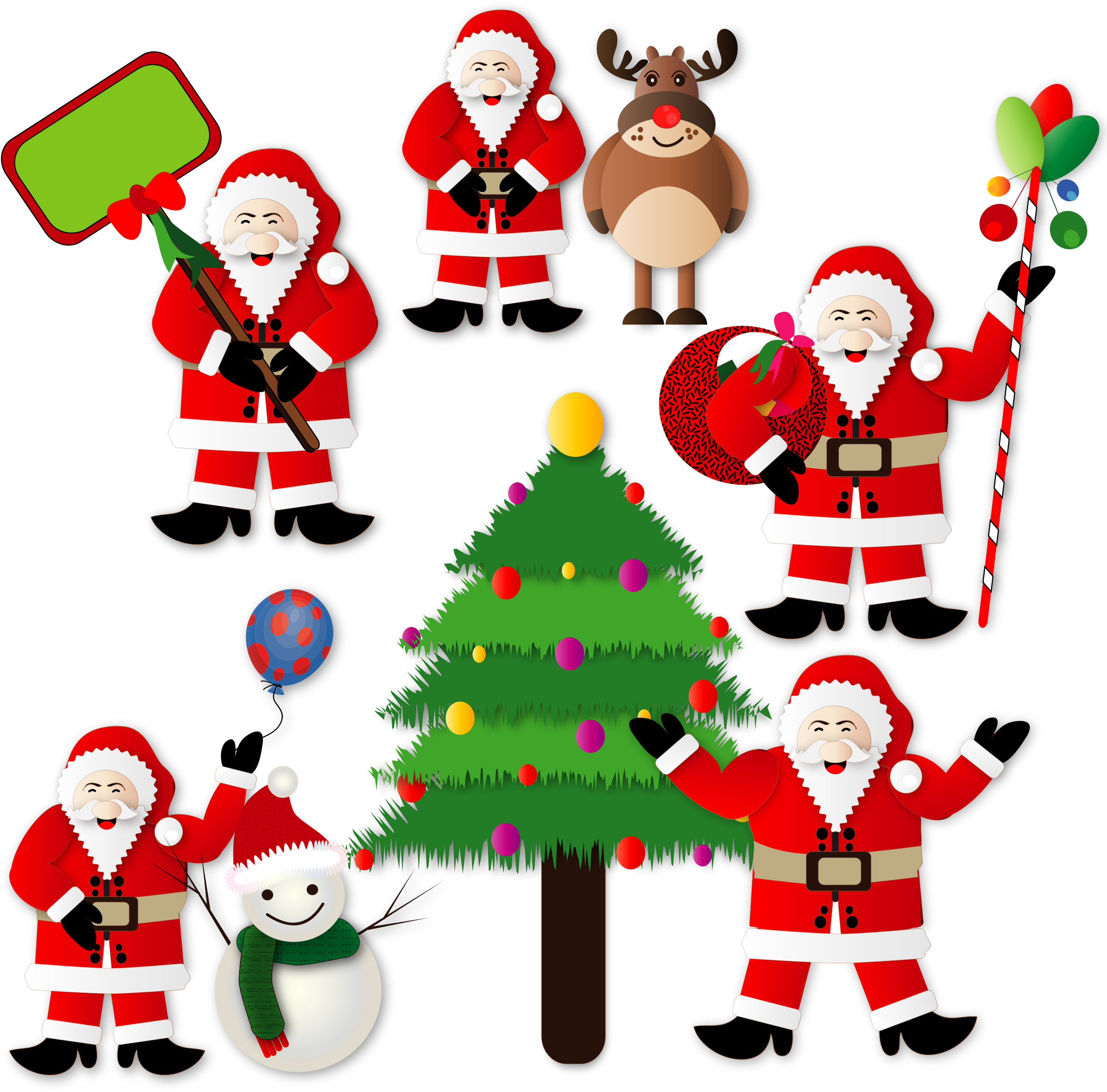 Clipart Christmas Santas Cute Snowman Clip Art Snowmen - Heartnotes Sticker Christmas Vintage - Png Download (790x779), Png Download