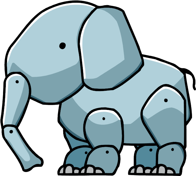 Elephant Calf - Scribblenauts Elephant Clipart (677x605), Png Download