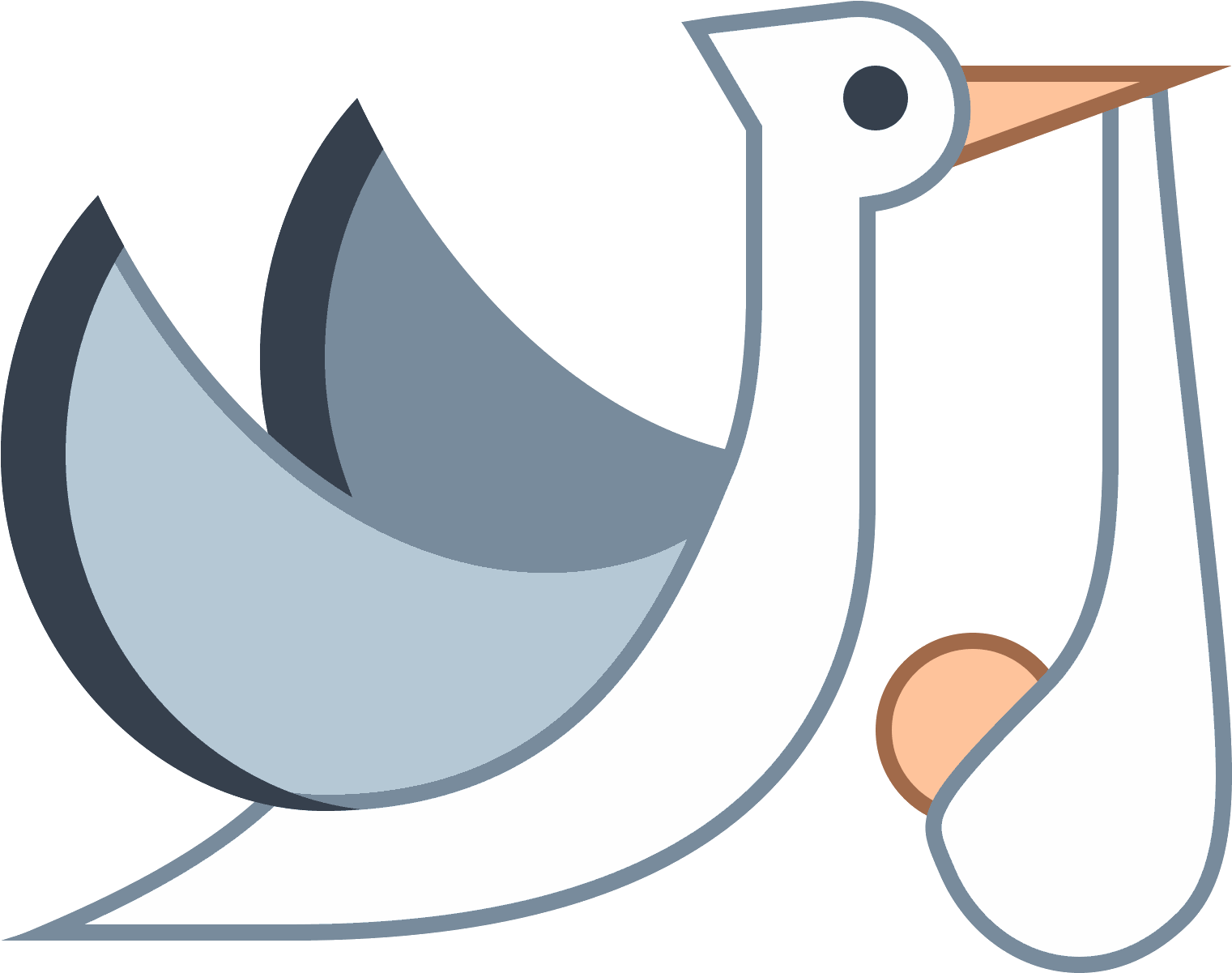 Flying Stork With Bundle Icon - Icone Cegonha Png Clipart (1600x1600), Png Download