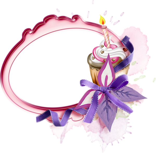 Cadre Anniversaire Png Birthday Cluster - Png Frame Cupcake Clipart (600x587), Png Download