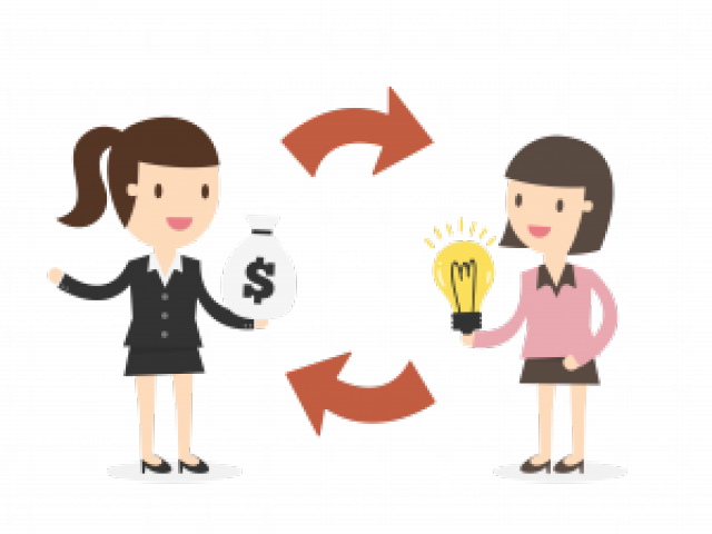 Negotiation Clipart Phone Call - Cartoon People Trading Money - Png Download (640x480), Png Download