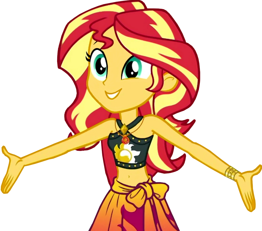Background Removed, Belly Button, Bikini, Bracelet, - Sunset Shimmer Hug Clipart (895x789), Png Download