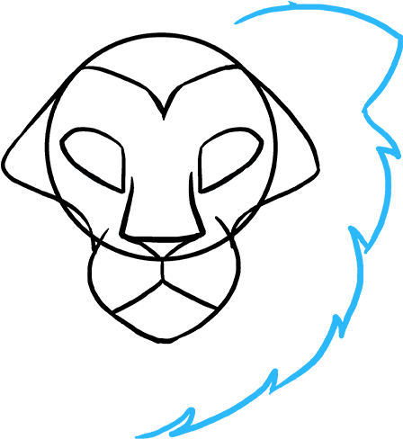 How To Draw Lion Head - Lion Head Drawing Clipart (680x678), Png Download