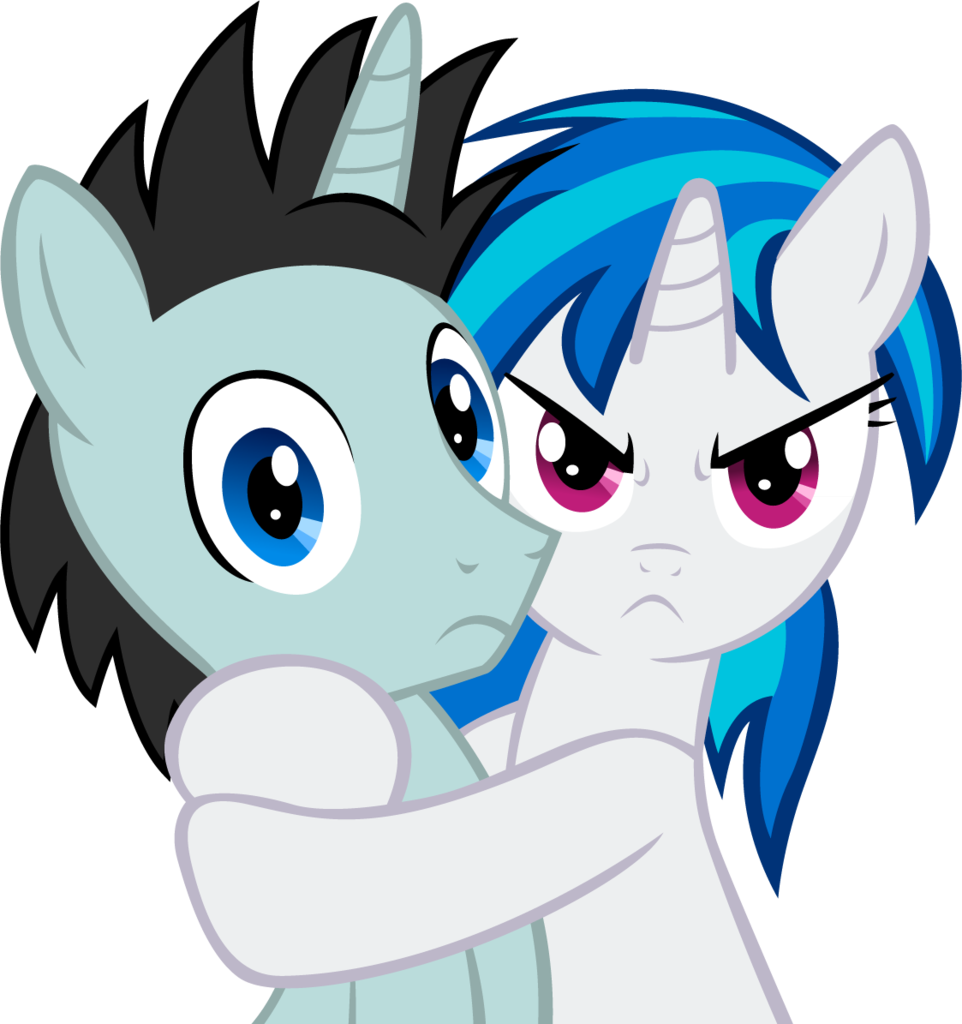 Madmax, Dj Pon-3, Edit, Female, Horn, Hug, Male, Mare, - Vinyl Scratch And Octavia Clipart (962x1024), Png Download