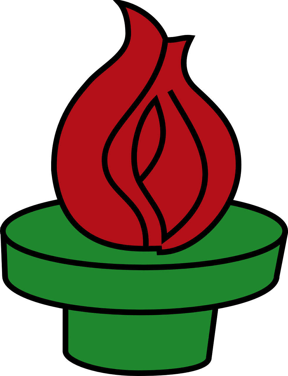 Olympic Torch Great Olympian Clipart (980x1280), Png Download