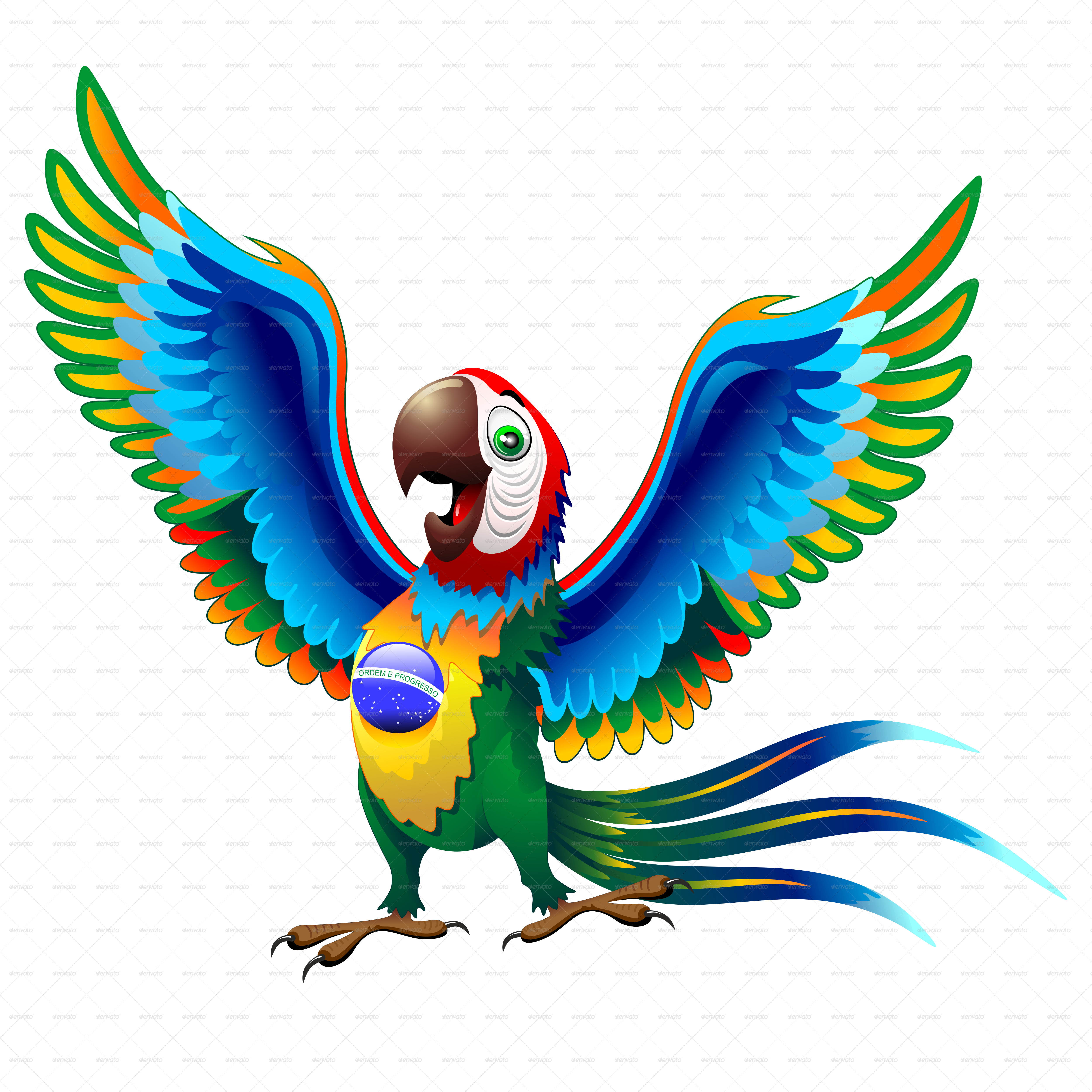 Brazil Flag Clipart Transparent - Brazil Cartoon Png (5000x5000), Png Download