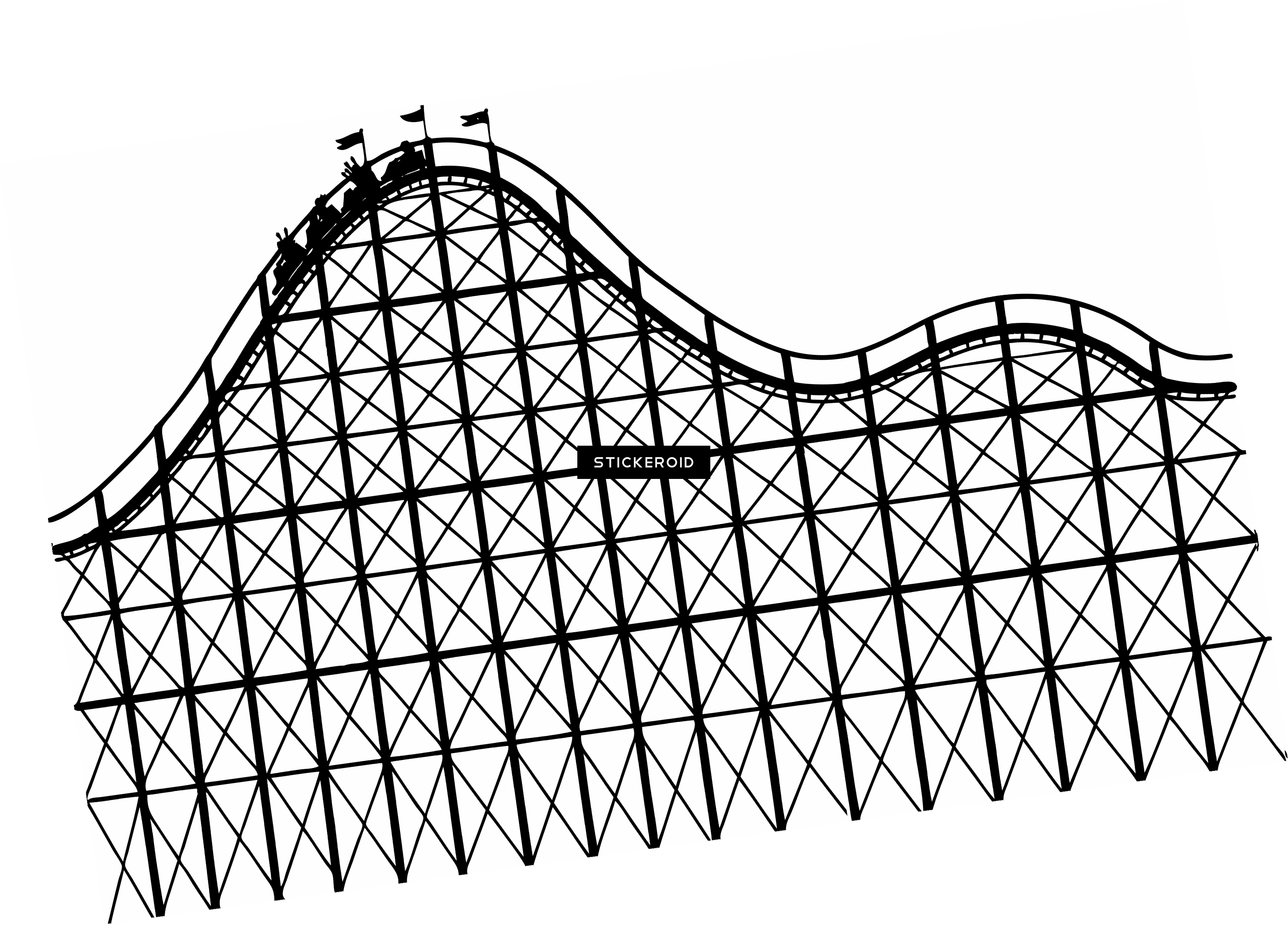 Roller Coaster - National Roller Coaster Day Clipart (3487x2505), Png Download