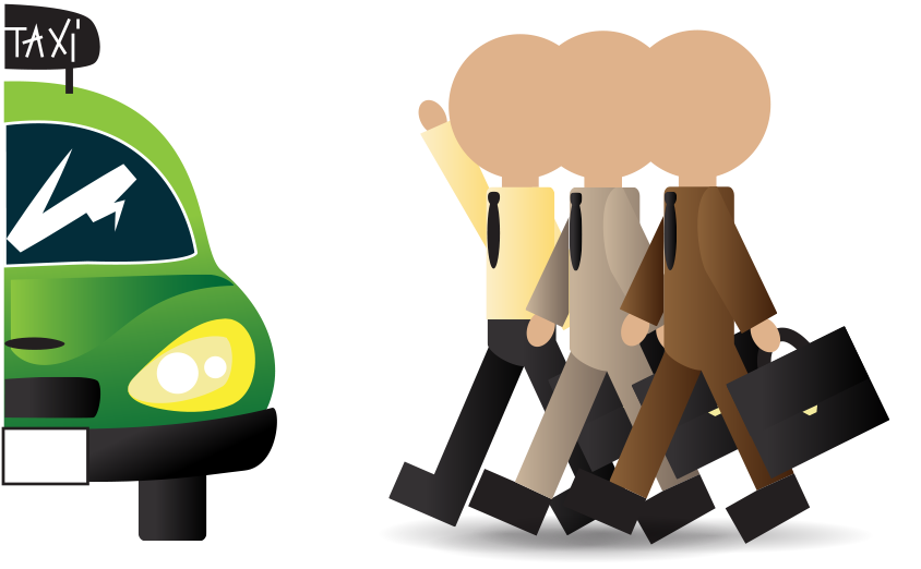 下班坐车场景 - Illustration Clipart (1000x1000), Png Download