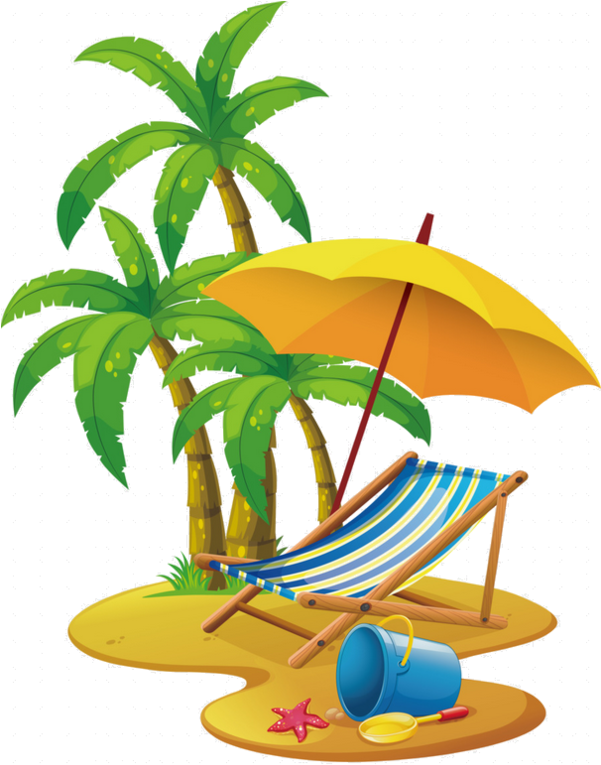 Chaises De Plage, Cliparts Plage, Plages De Sable, - Cartoon Coconut Tree - Png Download (600x774), Png Download