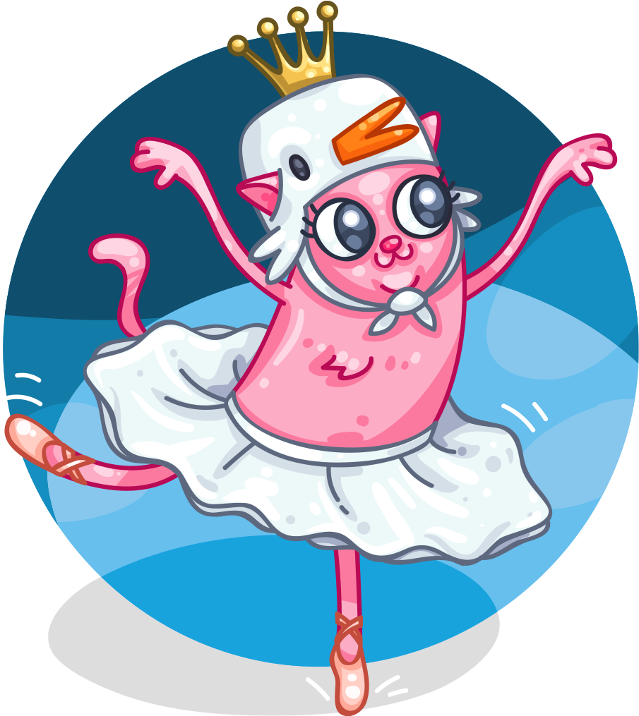 Cat Swan - Cartoon Clipart (1024x1024), Png Download