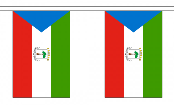 Equatorial Guinea Flag Bunting - Equatorial Guinea National Country Flag Novelty 9" Clipart (600x600), Png Download