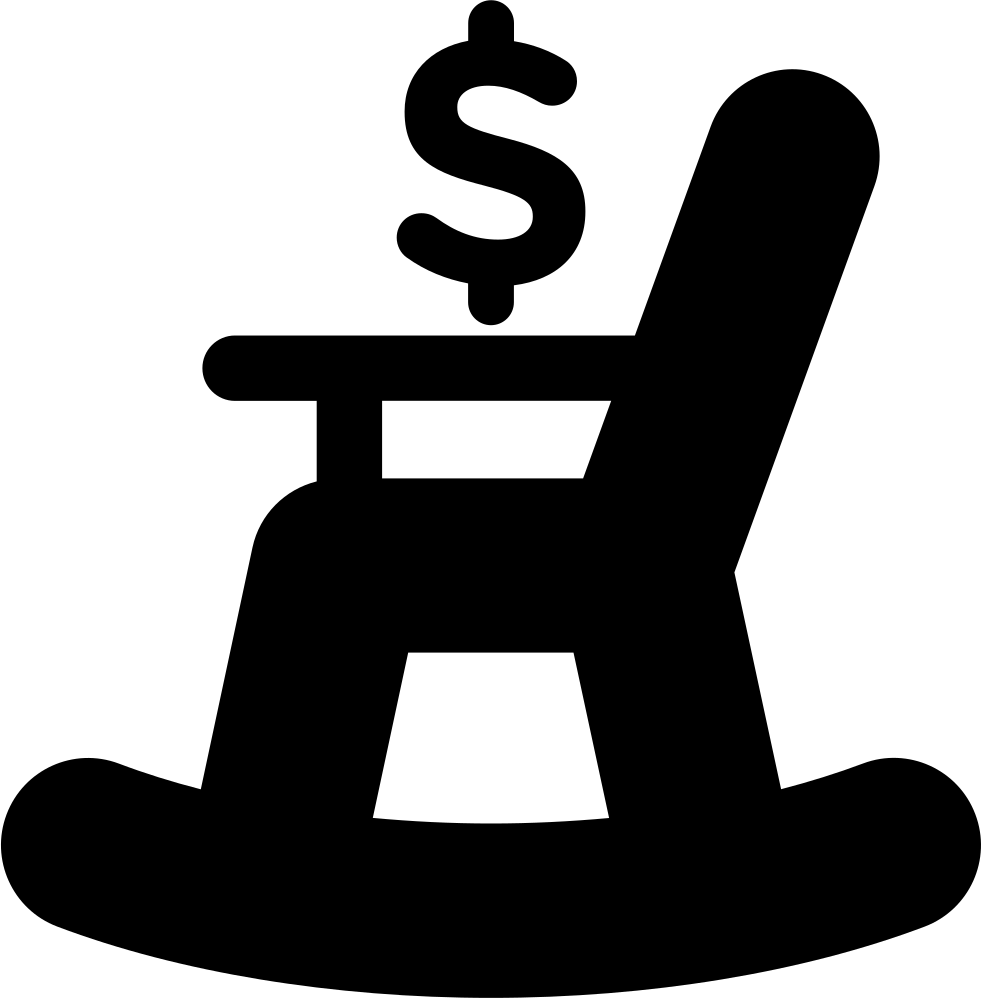Rocking Chair With Dollar Sign Silhouette Comments - Simbolo De Jubilacion Clipart (981x998), Png Download
