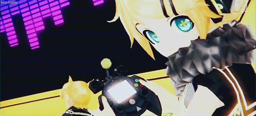 Kagamine Rin Project Diva Gif Clipart (500x227), Png Download