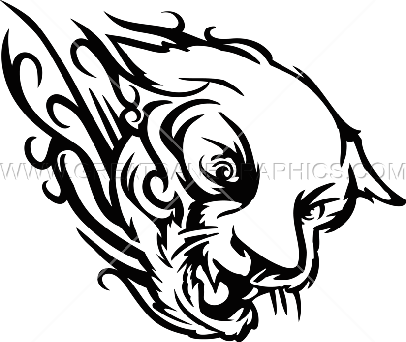 Fiery Cat Head - Illustration Clipart (825x696), Png Download