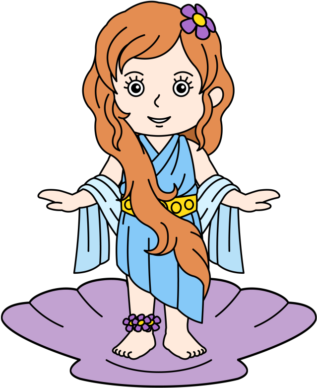 Aphrodite - Cartoon Clipart (662x800), Png Download