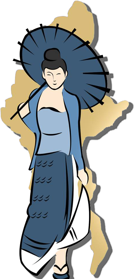 Myanmar Princess Cartoon Clipart (615x960), Png Download