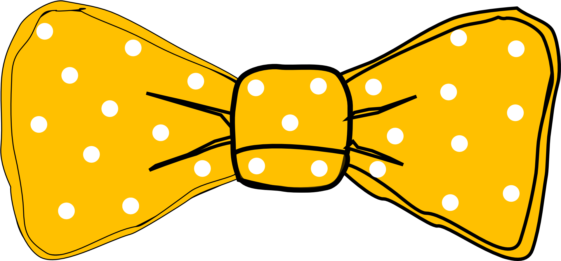 Dots Clipart Yellow - Yellow Bow Tie Clipart - Png Download (960x480), Png Download