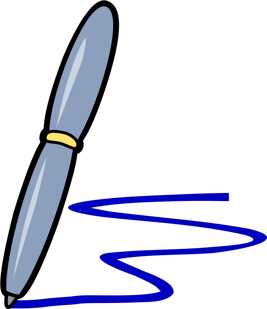 Blue Pen Svg Clip Arts 516 X 597 Px - Png Download (516x597), Png Download