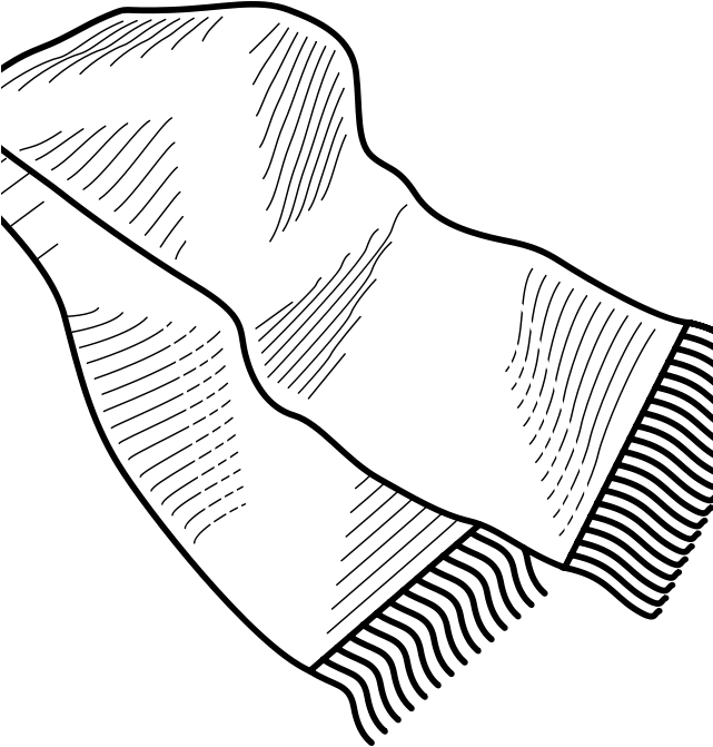 Scarf Clipart Black And White - Png Download (640x800), Png Download